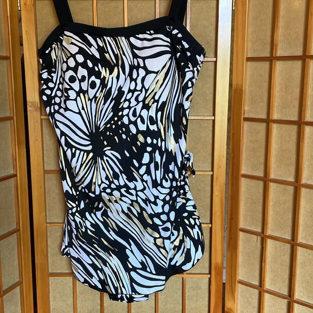 Maxine of Hollywood Swim Suit Sarong One Piece Bathing Suit - Picture 3 of 16